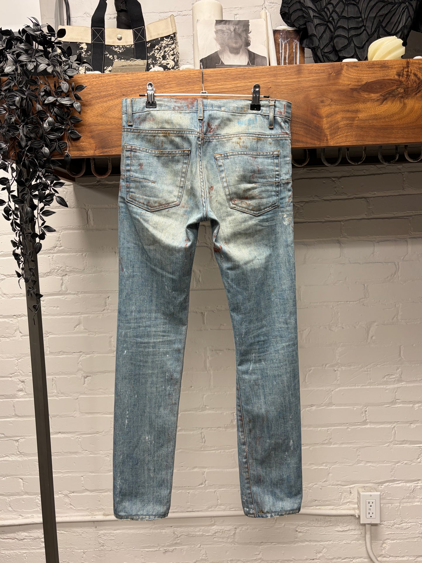 SS2010 Dior Homme by Kris Van Assche ‘Wildcat’ Unaltered Blood Splatter Jeans