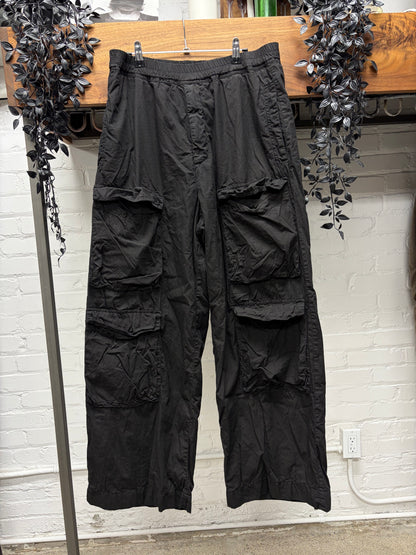 SS2023 Dries Van Noten ‘Loose Fit’ Black Cotton Cargo Pants