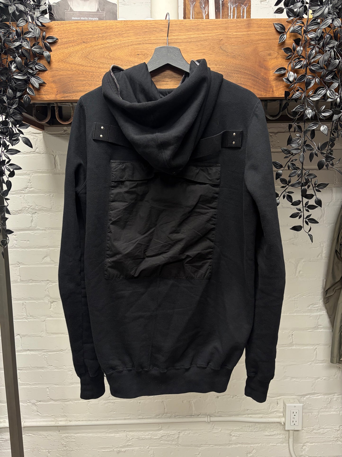 Rick Owens DRKSHDW Patched ‘Gimp’ Black Full Zip Hoodie