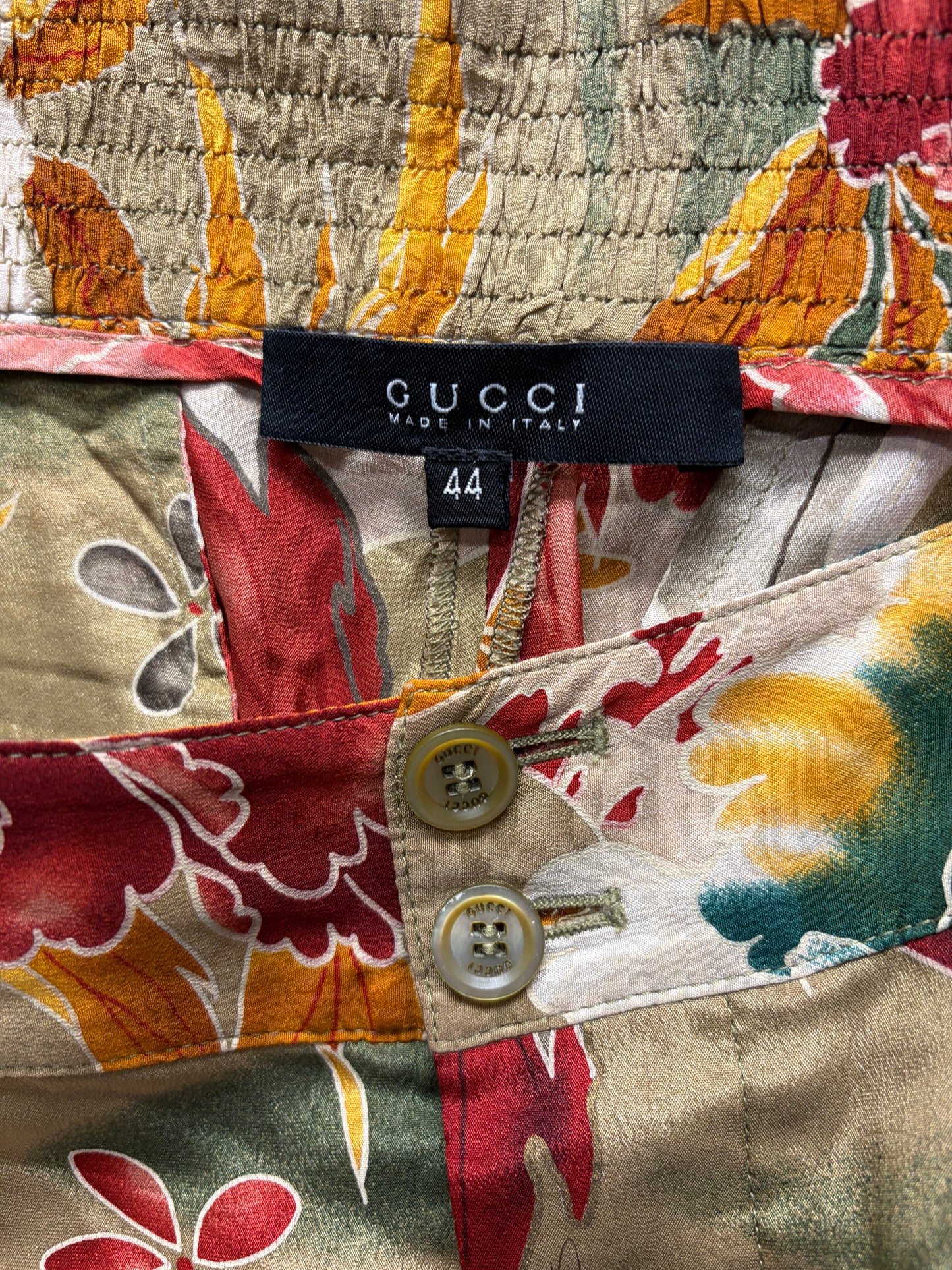 SS2003 Gucci by Tom Ford Runway Silk Floral Trousers