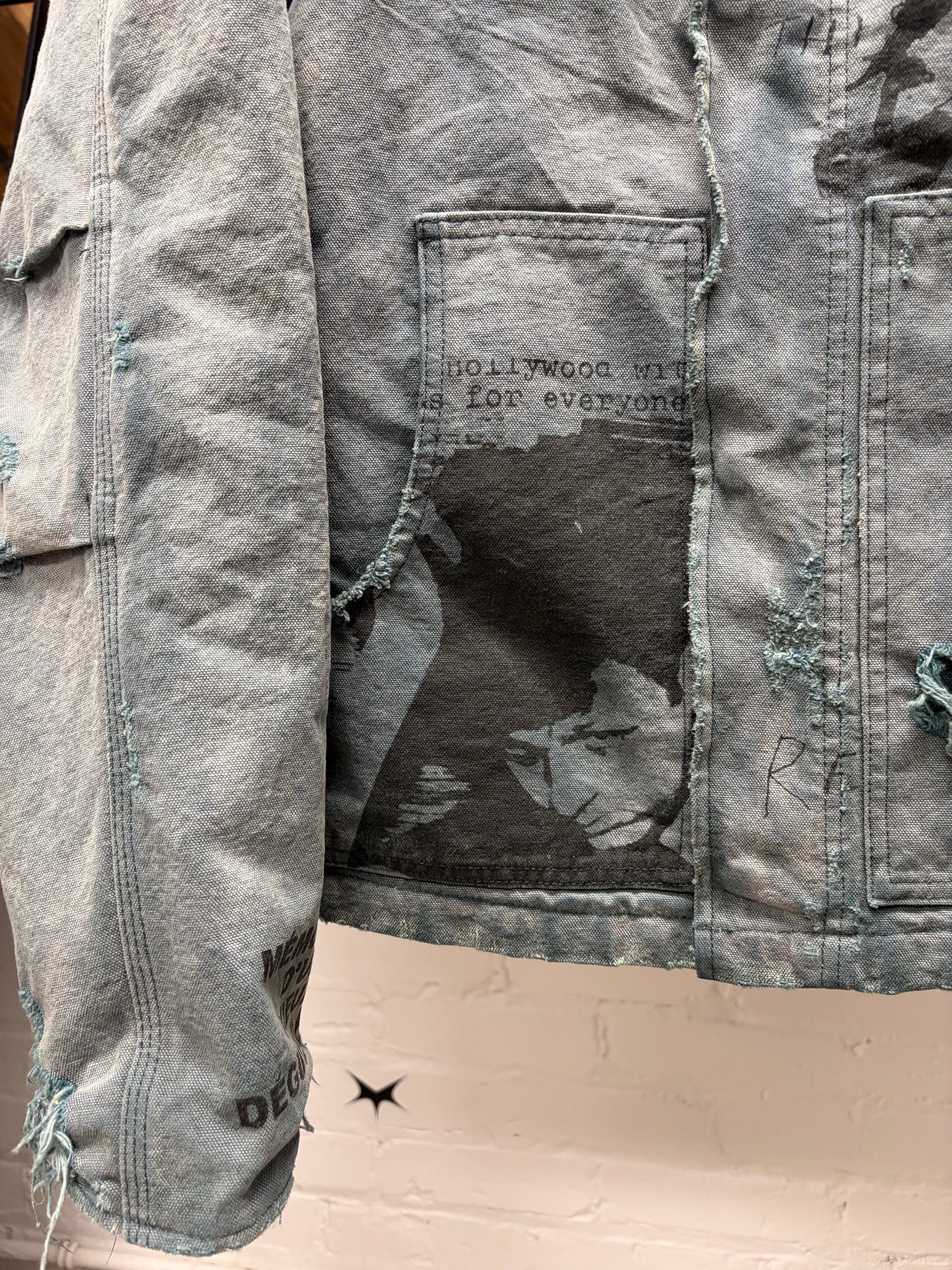 AW2024 Enfants Riches Deprimes ‘Memories’ Leather Trim Distressed Canvas Work Jacket