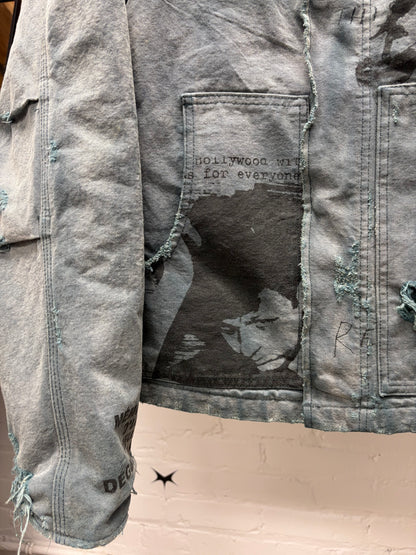 AW2024 Enfants Riches Deprimes ‘Memories’ Leather Trim Distressed Canvas Work Jacket