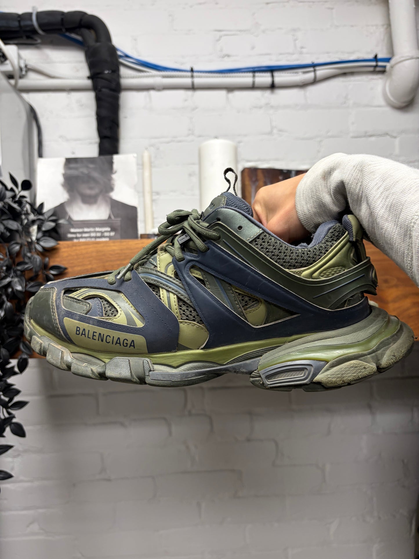 Balenciaga ‘Track Runner’ Green/Blue Low Top Sneakers