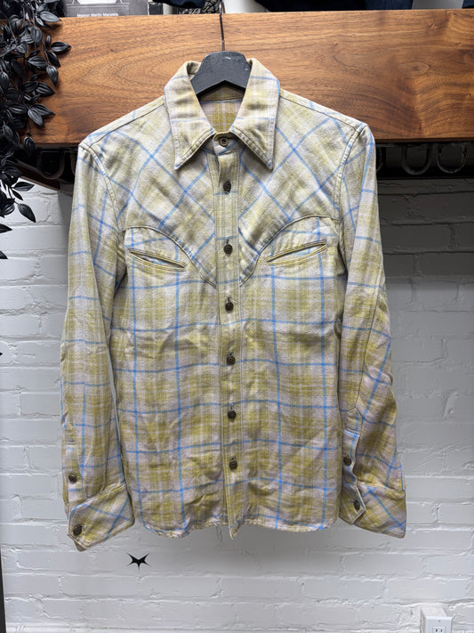 Isamu Katayama Backlash ‘Pigskin Suede’ Printed Plaid Western Flannel