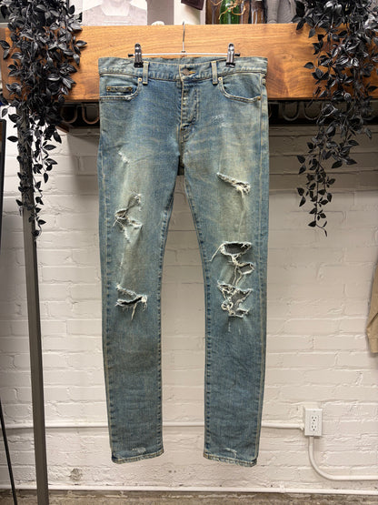 2015 Saint Laurent by Hedi Slimane D02 ‘Crash Distressed’ Skinny Jeans