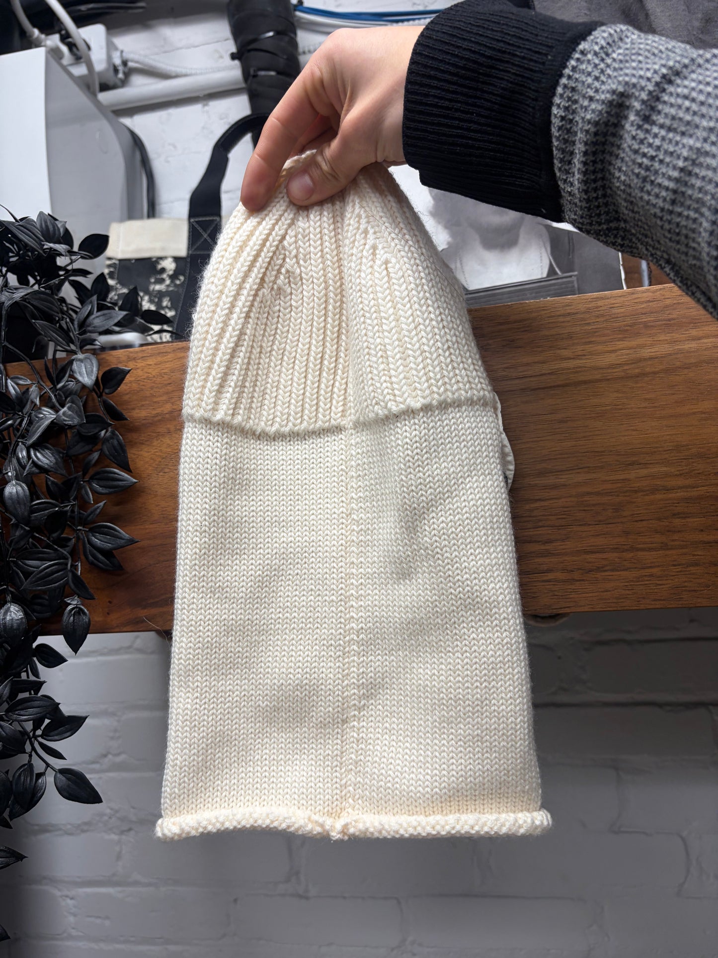 C.P. Company ‘Goggles’ Cream Ribbed Ski Mask