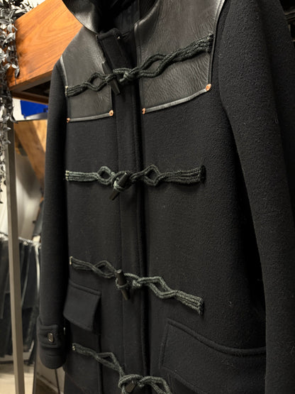 AW2016 Givenchy by Ricardo Tisci Leather Hooded Wool Duffle Coat