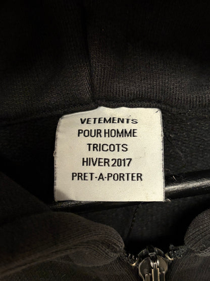 AW2017 Vetements Total Fucking Darkness Zip-Up Hoodie