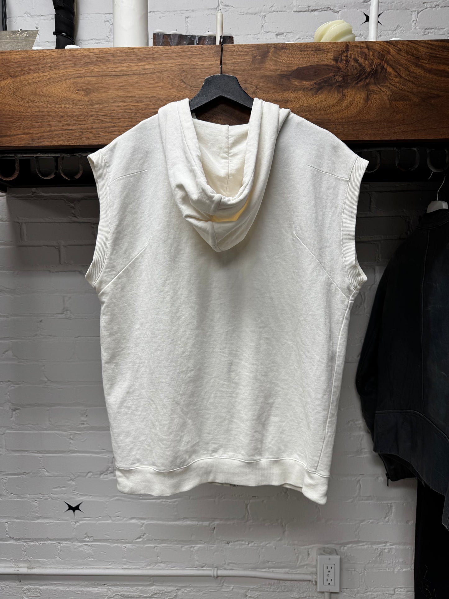 Dior Homme White ‘Bee Emblem’  Sleeveless Zip-Up Hoodie