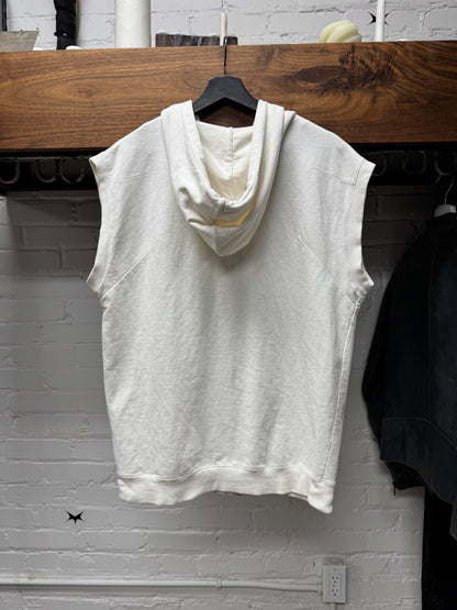 Dior Homme White ‘Bee Emblem’  Sleeveless Zip-Up Hoodie