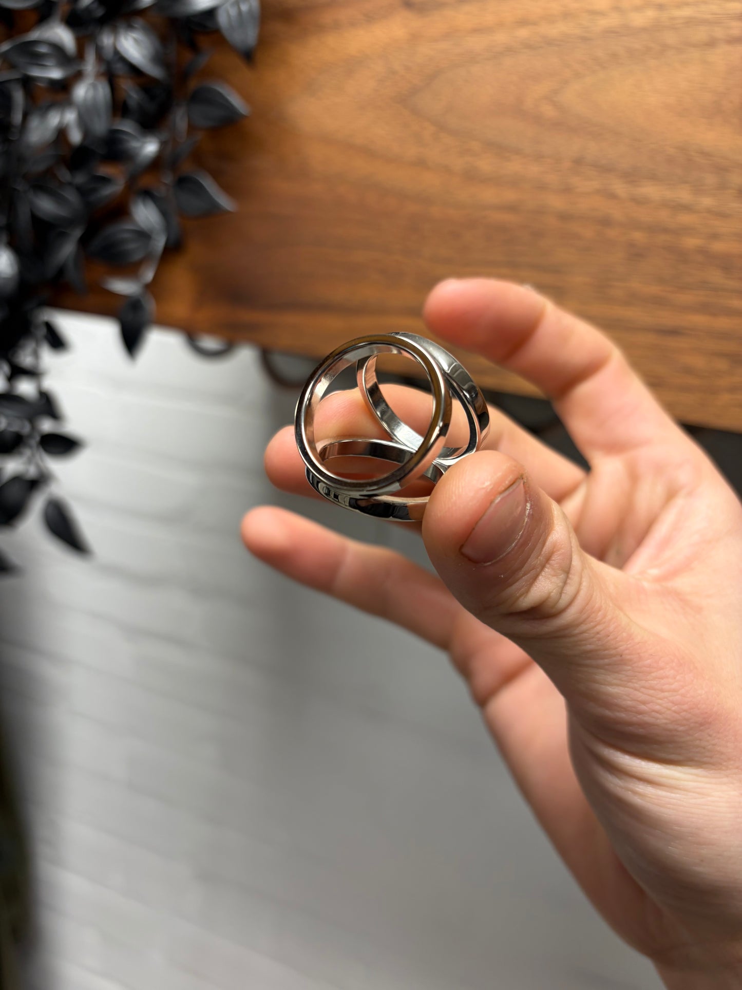 Hermes Palladium Plated Mini Trio ‘Twilly’ Ring