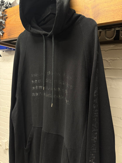 Takahiro Miyashita The Soloist ‘Design Language’ Blurred Text Black Pullover Hoodie