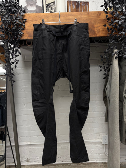 SS2025 Julius ‘Glyder’ Cotton/Nylon Twill Black Slim Cut Pants