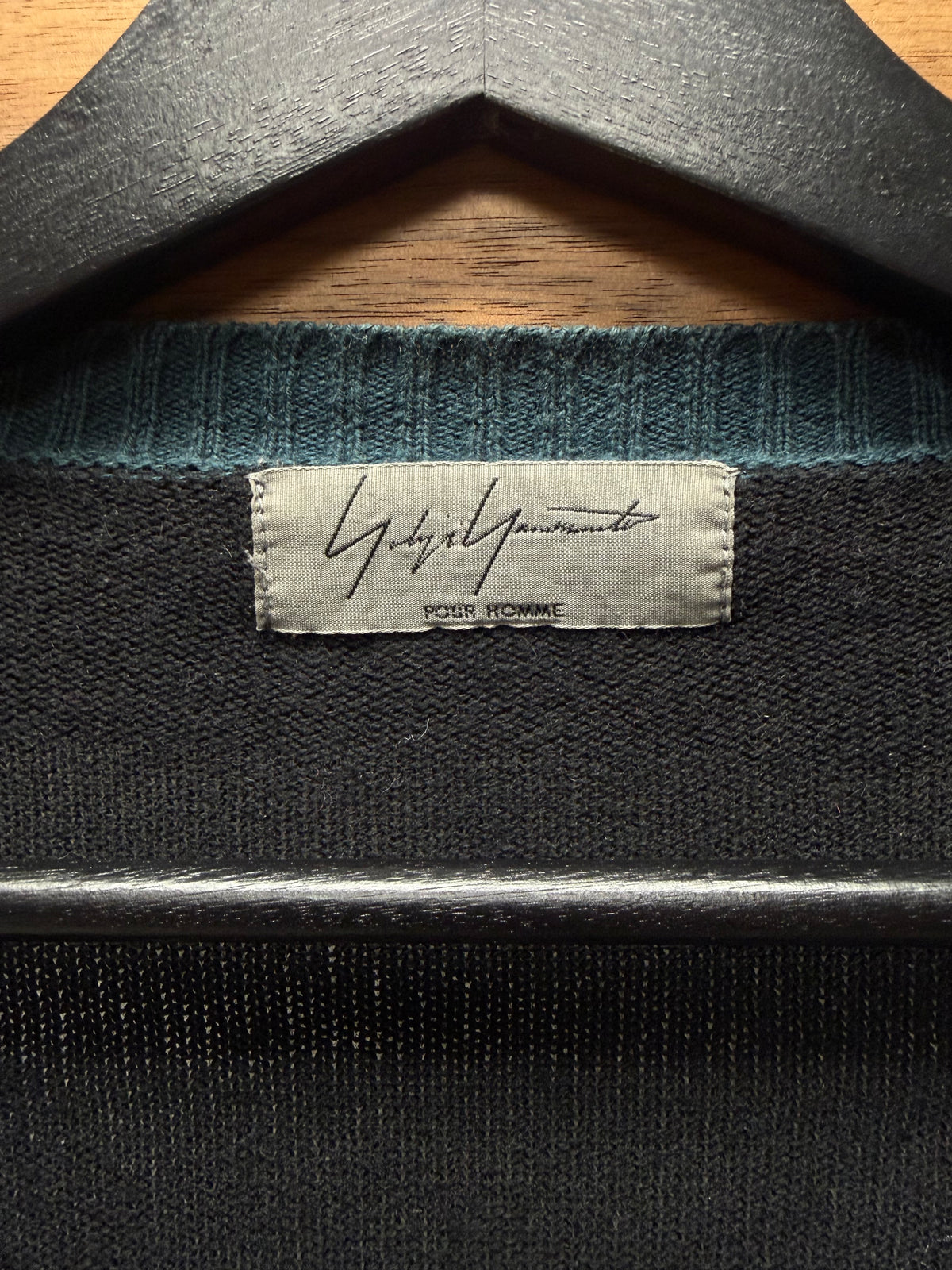 Yohji Yamamoto Pour Homme Colorblocked ‘Abstract Geometric’ Patterned Wool Knit Cardigan