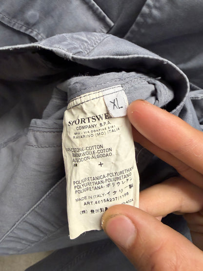 Stone Island ‘David TC’ Grey Cotton Badge Logo Field Jacket