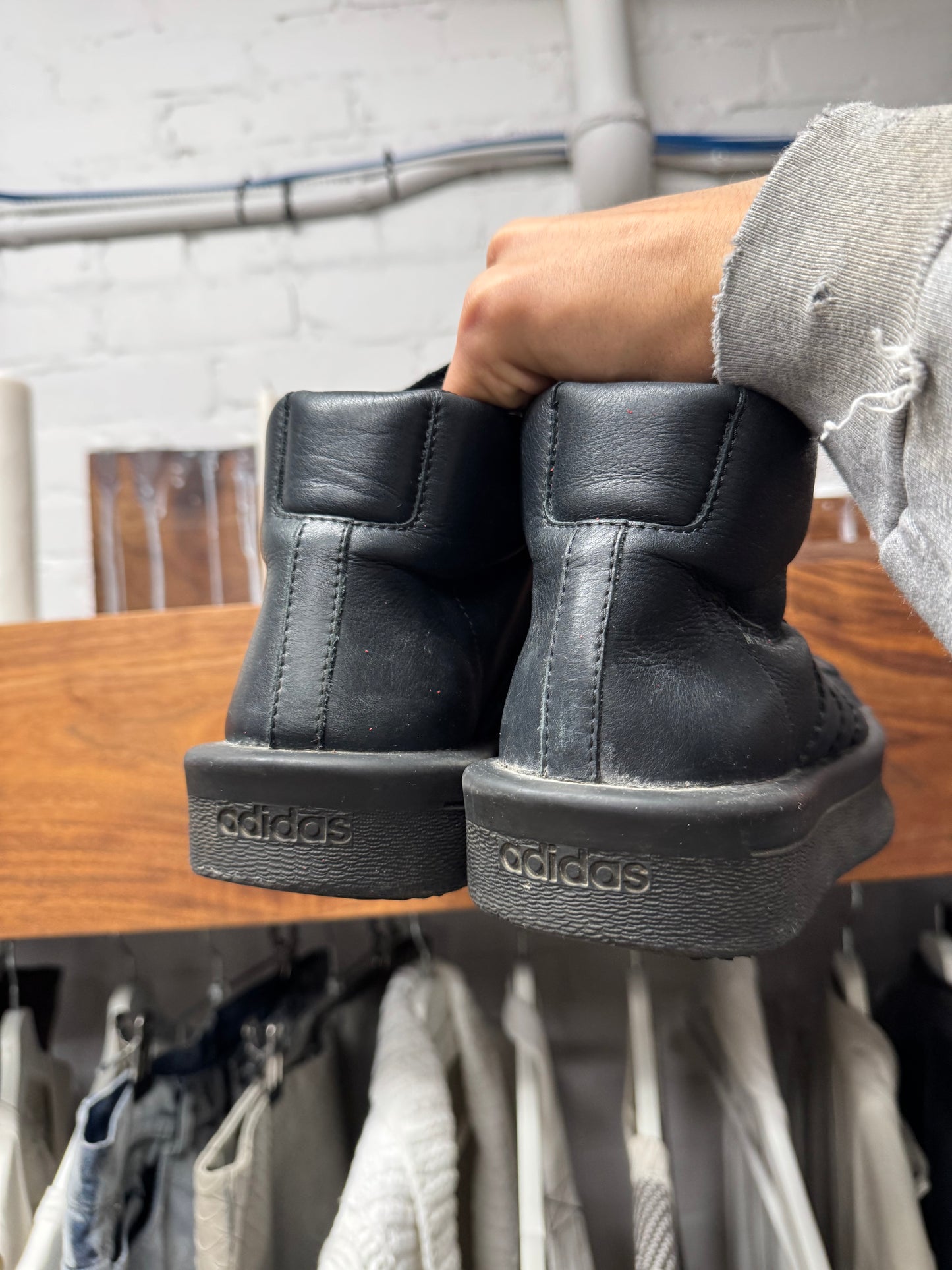Rick Owens x Adidas ‘Mastadon’ Pro Black Leather Shell Toe Sneakers