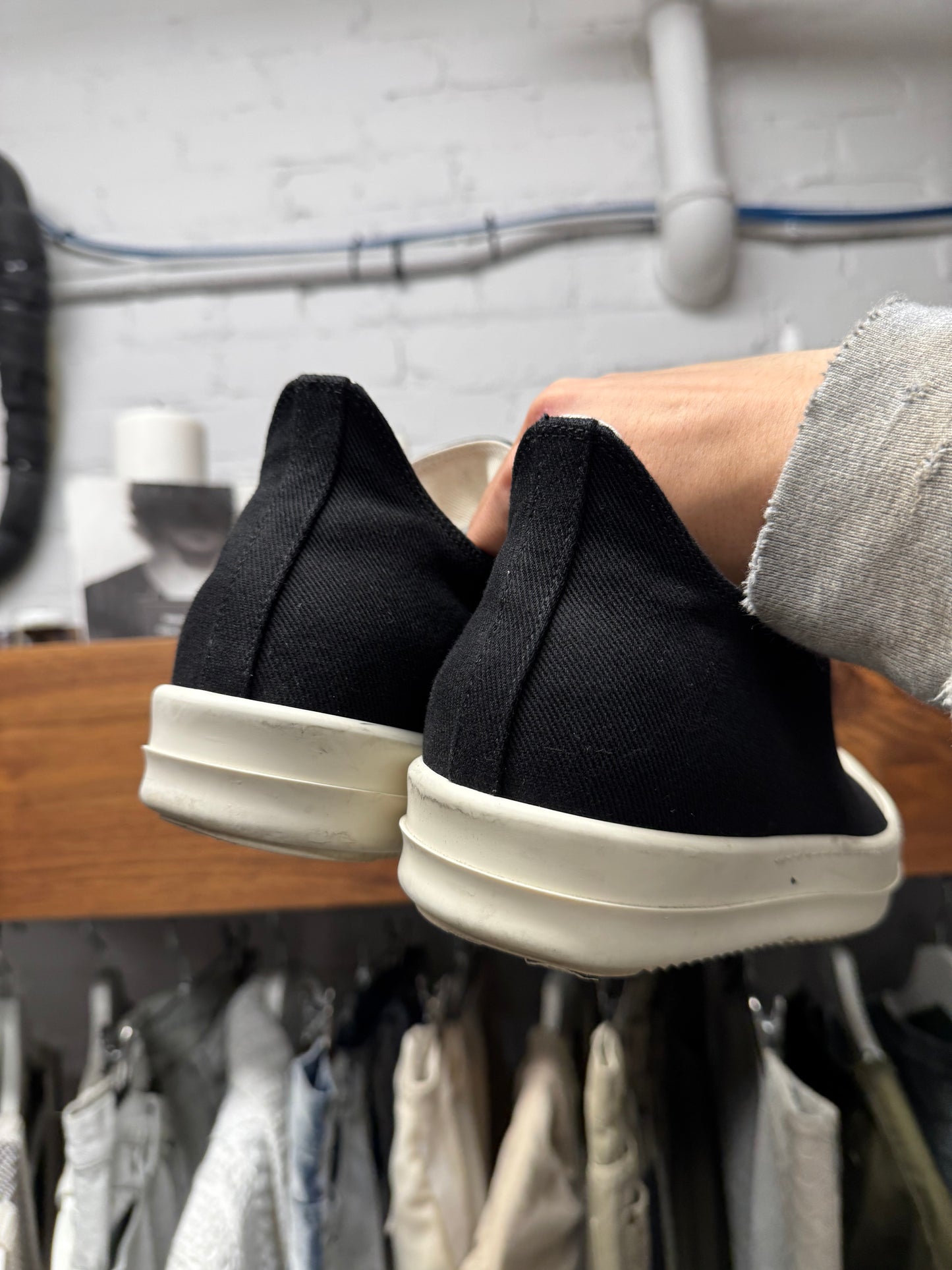 Rick Owens DRKSHDW Canvas ‘Ramones’ Low Top Sneakers
