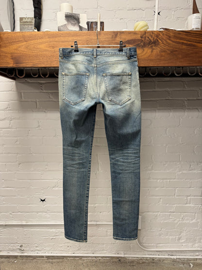 2017 Saint Laurent ‘D02’ Mid Wash Blue Skinny Jeans