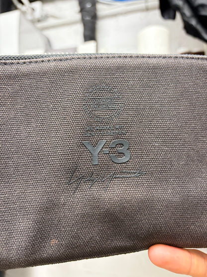 Y-3 by Yohji Yamamoto Black Suede/Canvas Long Wallet