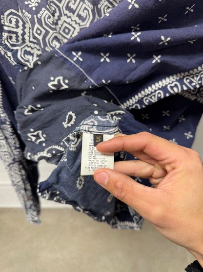 Kapital Blue Paisley Bandanna Patch Buckle-Back Trucker Jacket