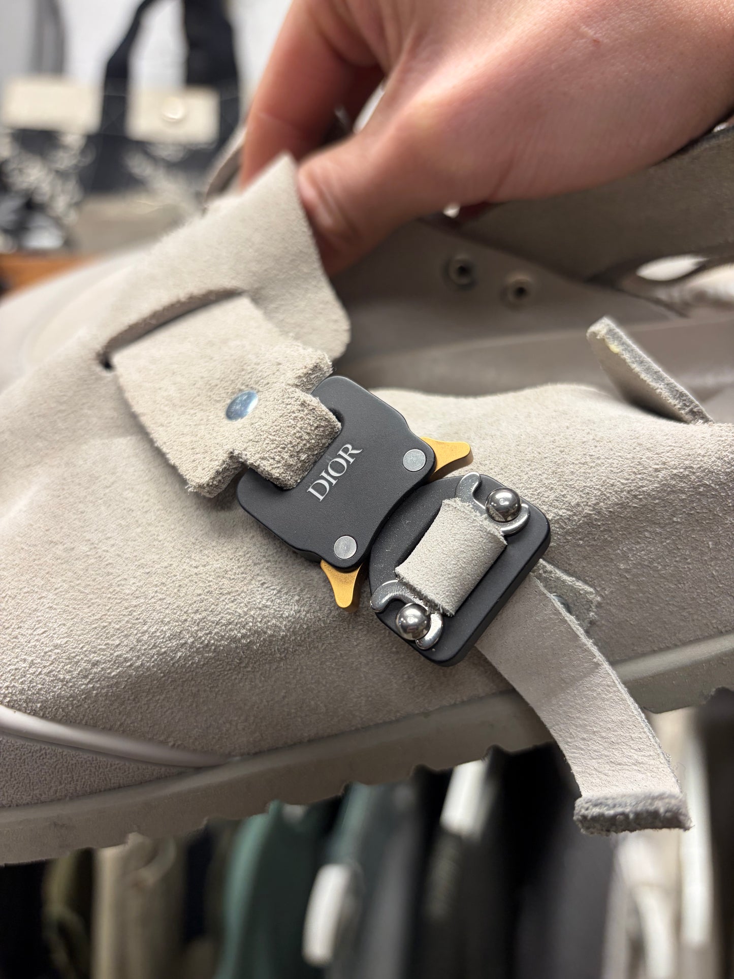 Dior x Birkenstock ‘Tokio’ Roller Buckle Suede Boston Mules