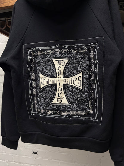 Enfants Riches Deprimes Iron Cross ‘Croix avec Roses’ Chain Black Hoodie