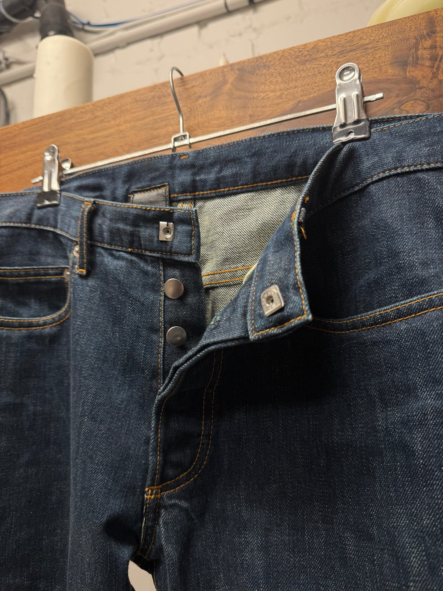 Dior Homme Raw Blue ‘Button Fly’ Skinny Denim