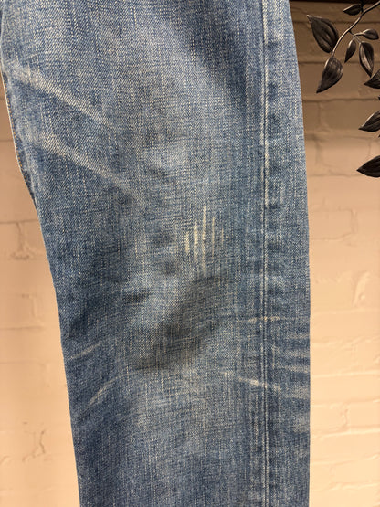 AW2008 Dior Homme ‘Clawmark’ Washed Blue Skinny Jeans