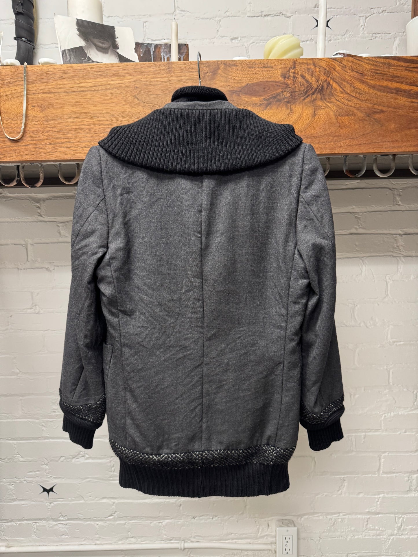 AW2009 Undercover Layered Wool Collar Hybrid Blazer