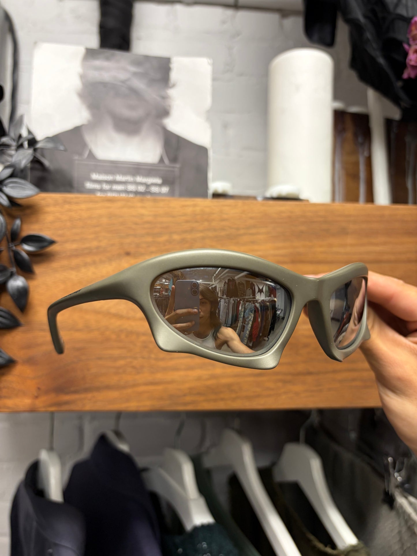 Balenciaga Bronze ‘Bat Rectangle’ Sunglasses