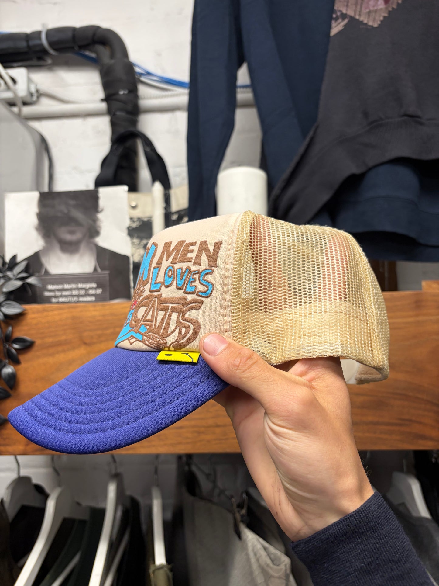 Kapital ‘Lovecats’ Brown/Purple Mesh Trucker Hat