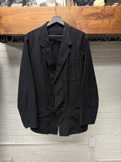 Yohji Yamamoto Pour Homme Black Light Cotton Blazer