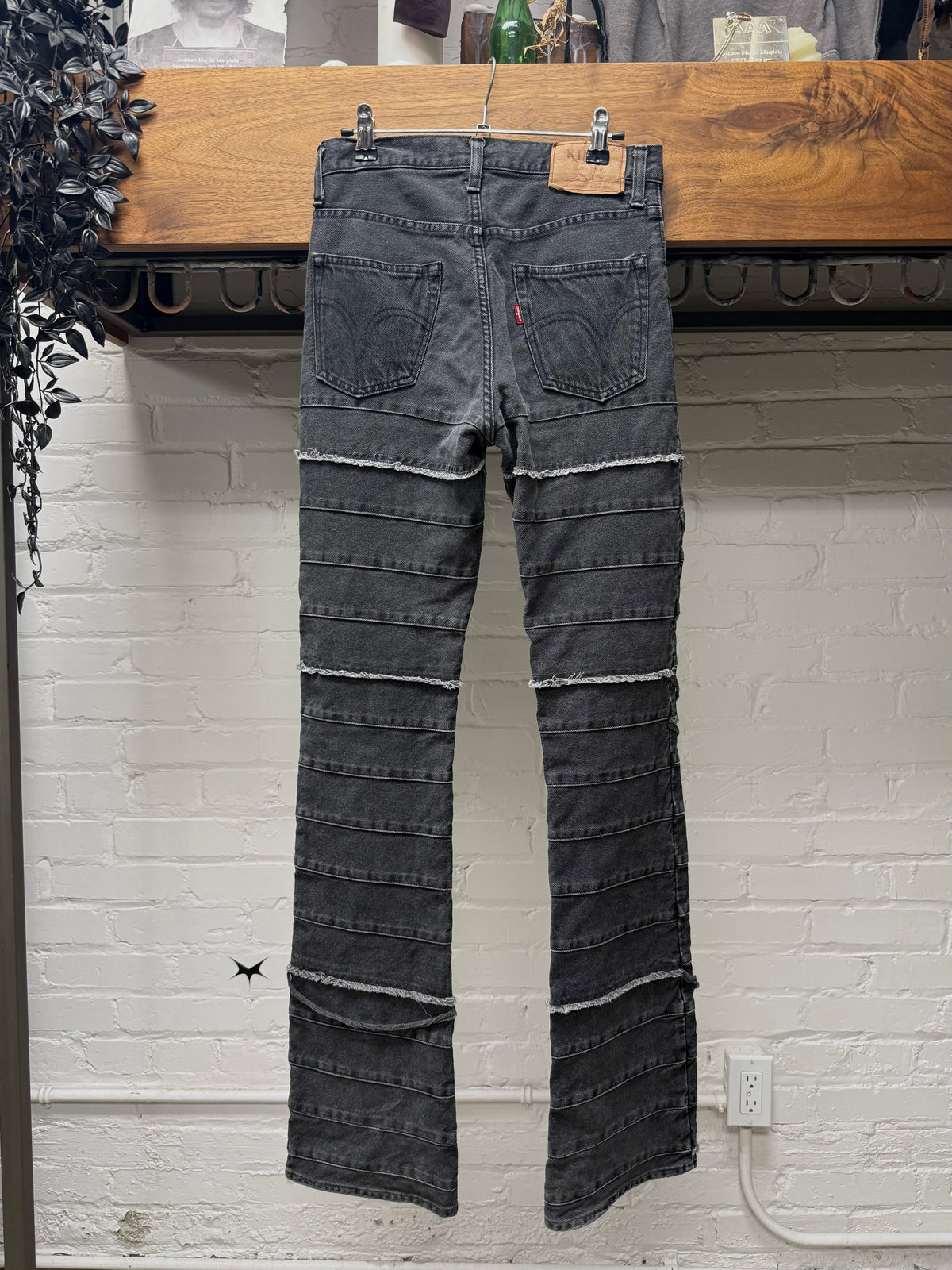 2000s Hysteric Glamour ‘Hagi’ Distressed Black Flared Leg Denim