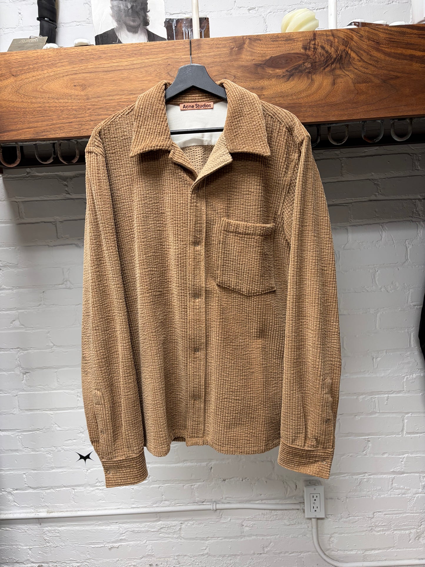 Acne Studios ‘Denver’ Corduroy Single Pocket Button Snap Shirt
