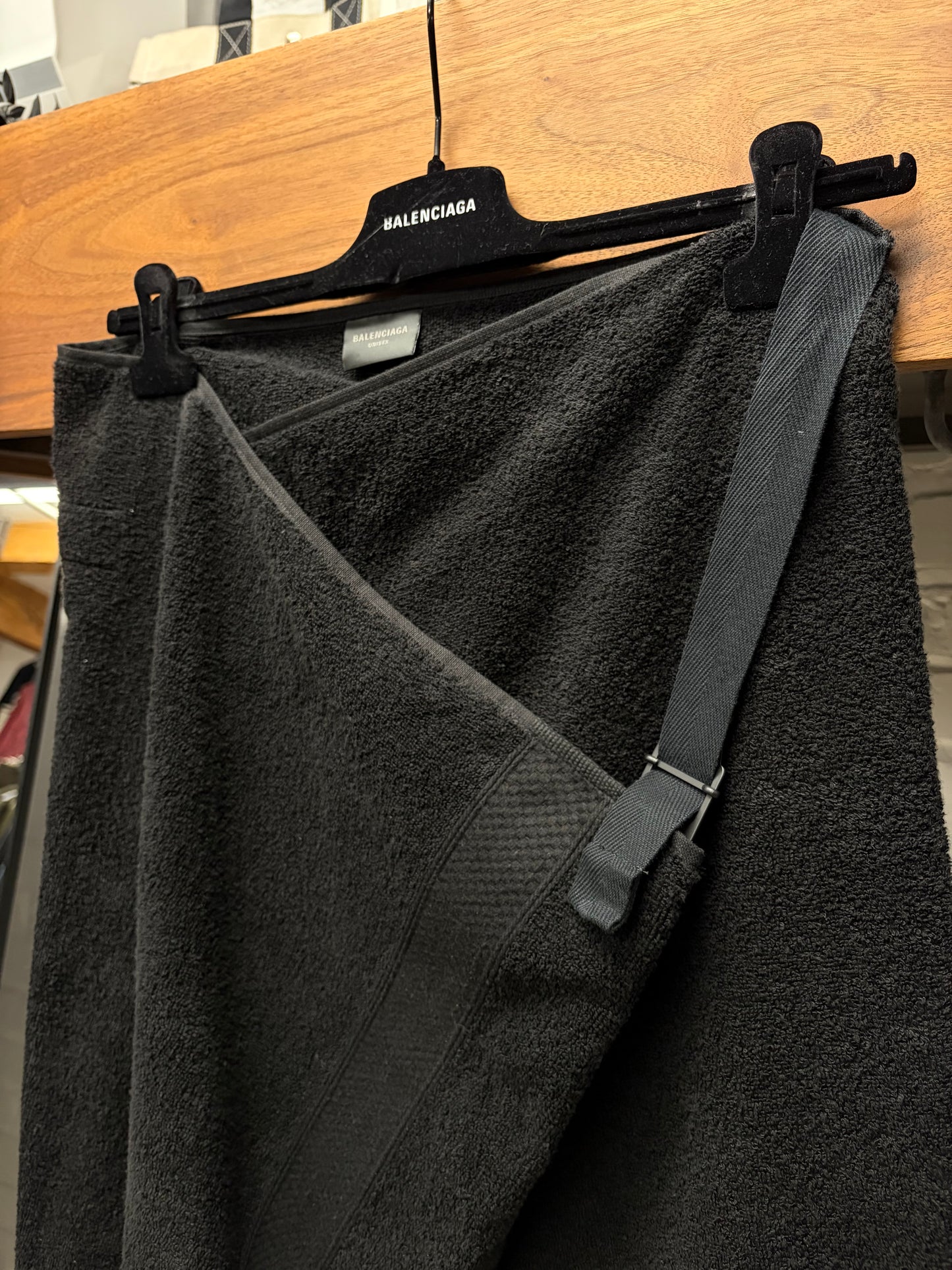 SS2024 Balenciaga ‘Towel’ Black Belted Skirt