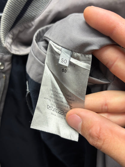 Dior Homme ‘Bee’ Embroidered Logo Grey Bomber Jacket