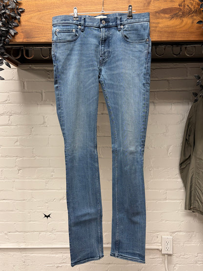 Stone Island ‘Badge Logo’ Washed Blue Skinny Jeans