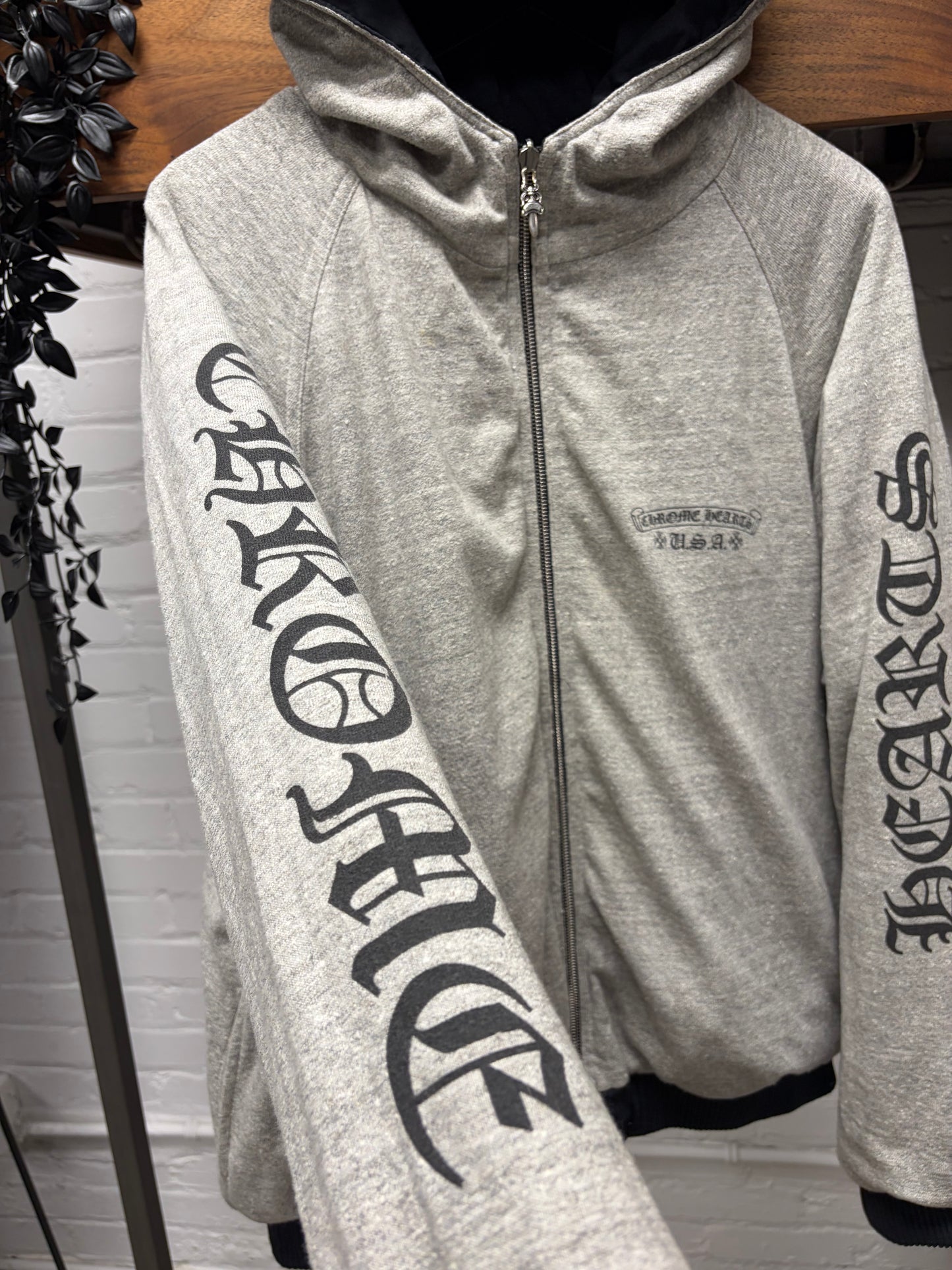 Chrome Hearts Reversible Jacquard Nylon/Raglan Hooded Zip-Up Jacket