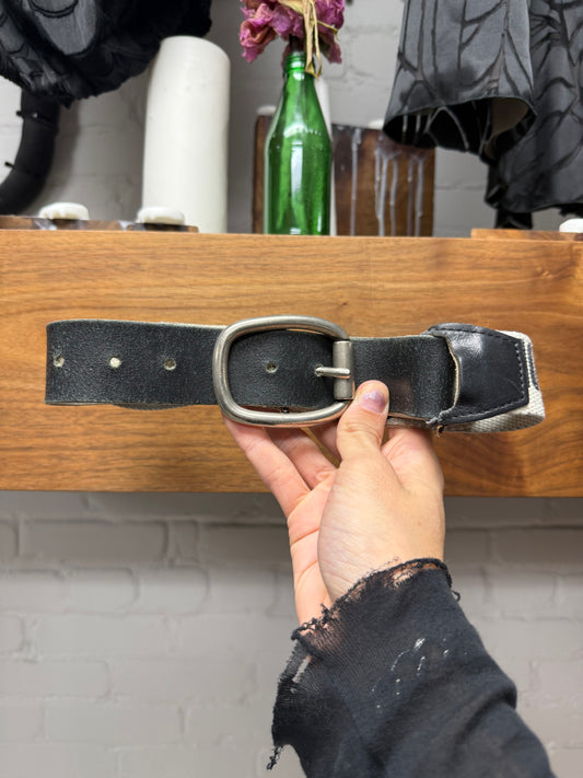 Dolce & Gabbana Canvas/Leather ‘D&G Spell Out’ Logo Belt