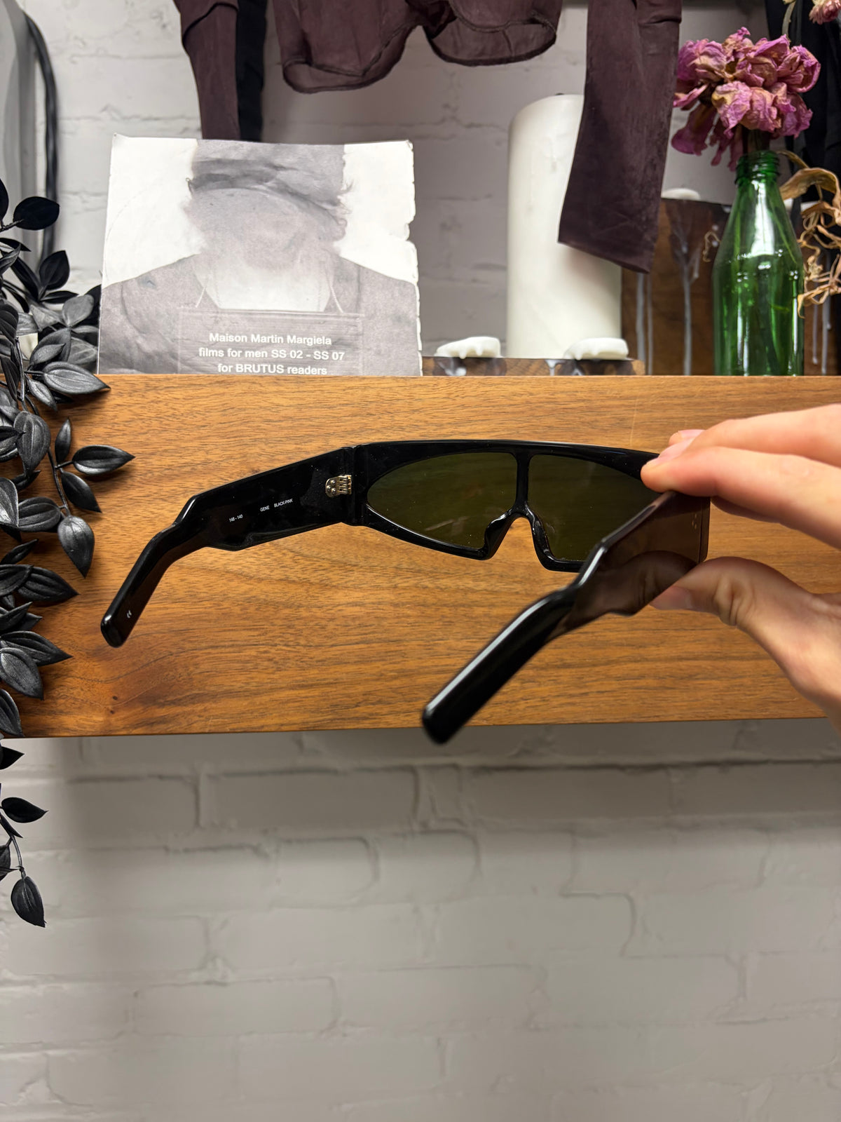 Rick Owens ‘Gene’ Black Sunglasses with Thermal Tinted Lenses