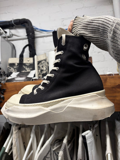 Rick Owens ‘Abstract Sole’ Black Canvas High Top Sneakers
