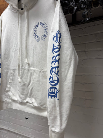 Chrome Hearts ‘Los Angeles Exclusive’ White/Blue Double Cross Hoodie