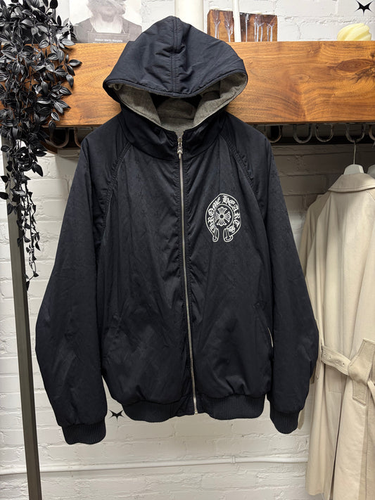 Chrome Hearts Reversible Jacquard Nylon/Raglan Hooded Zip-Up Jacket