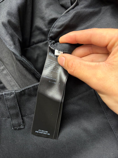 2022 Balenciaga Wide Leg Black Utility Pocket Cargo Pants