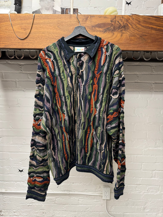 Vintage 90s Coogi Collared Multi-Color Knit Sweater