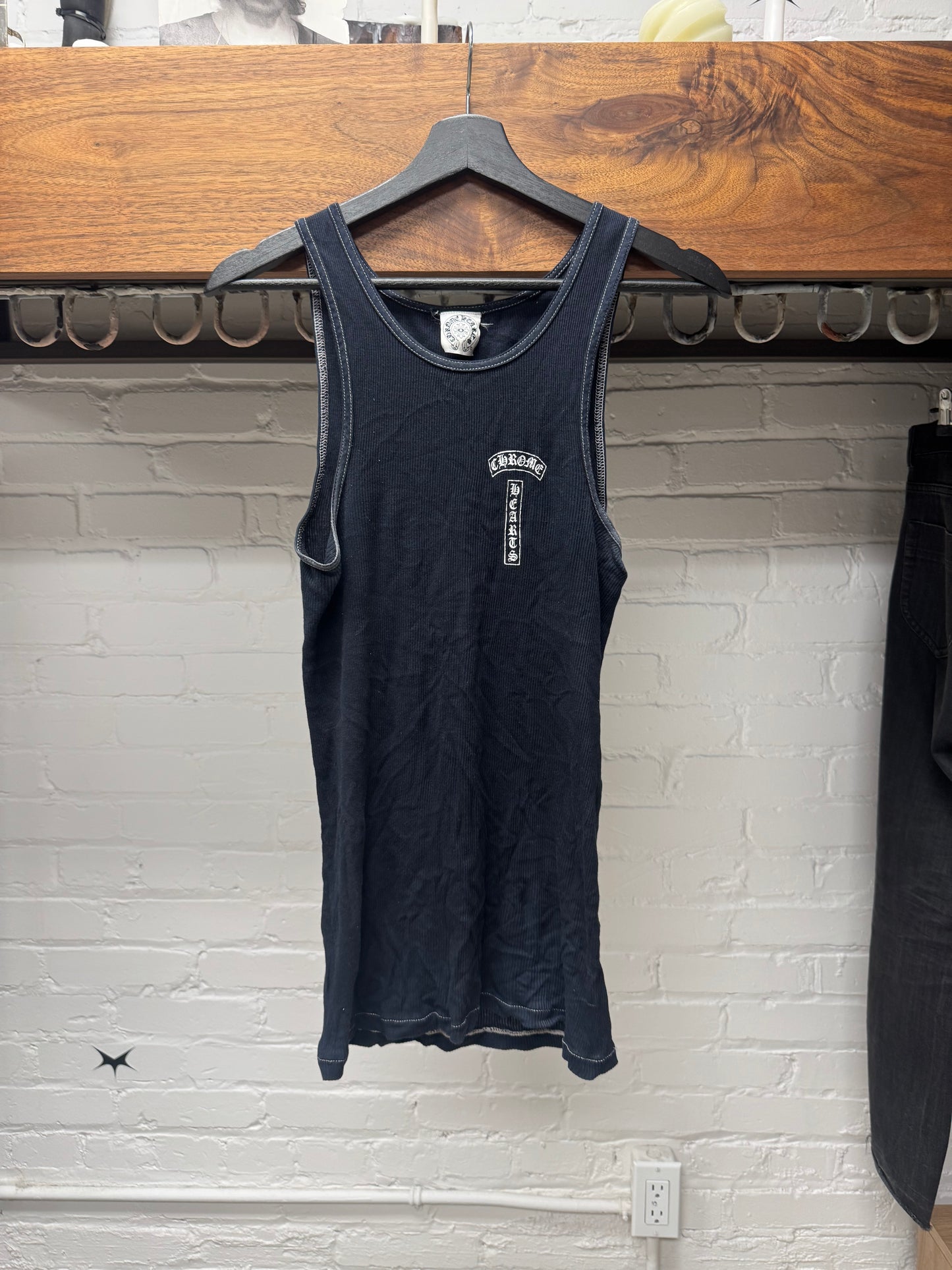 Vintage Chrome Hearts ‘Taipei’ Store Exclusive ‘FUCK YOU’ Ribbed Black Tank Top