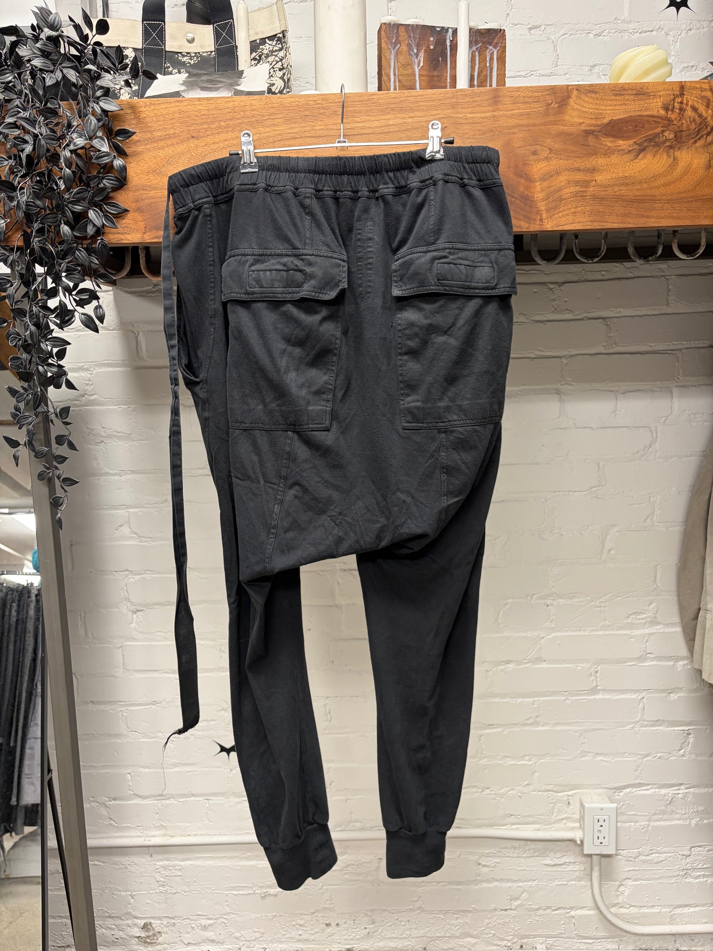Rick Owens DRKSHDW Drop Crotch Black Drawstring Pants