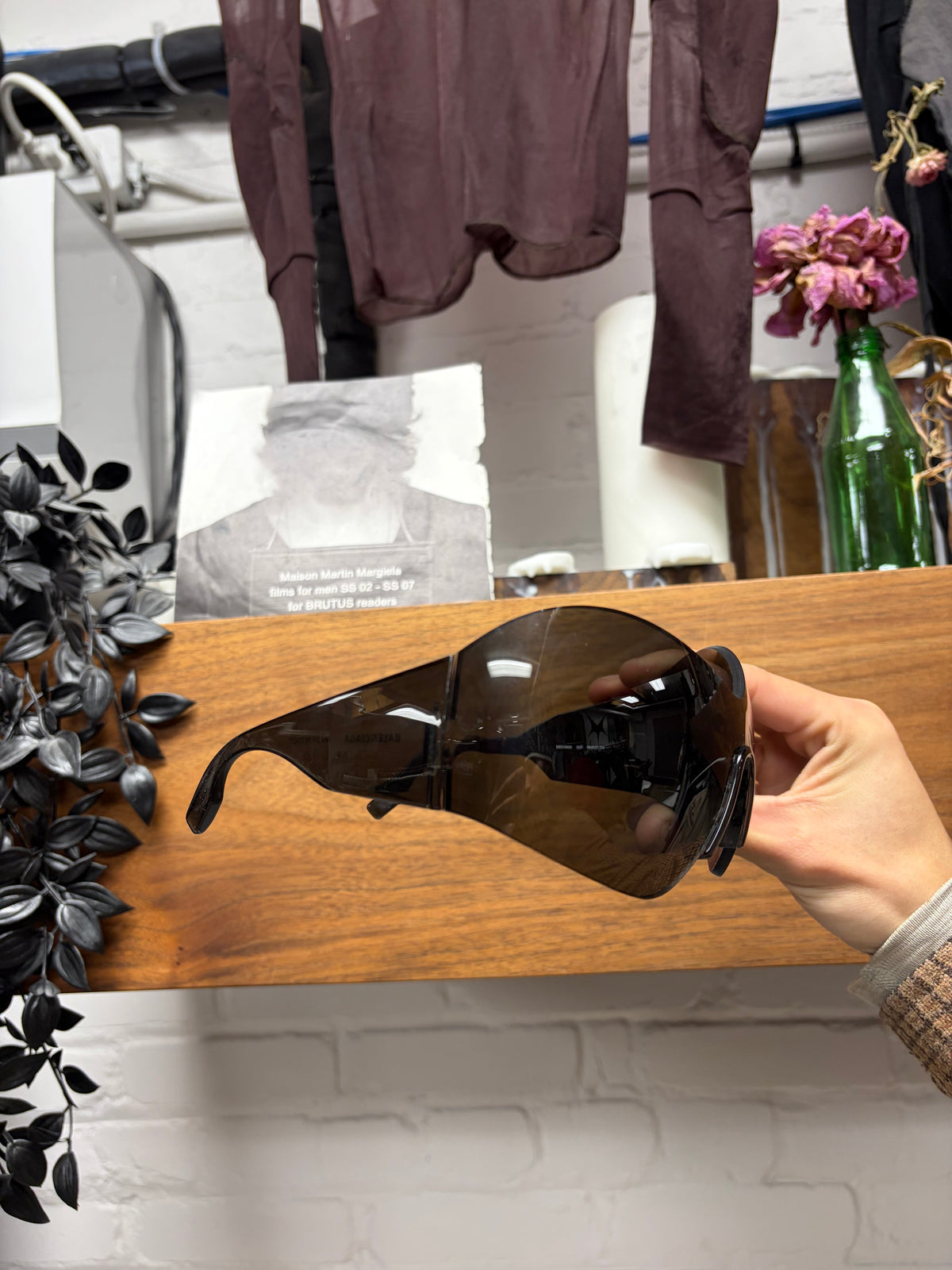 Balenciaga ‘Mask Butterfly’ Black Wraparound Sunglasses