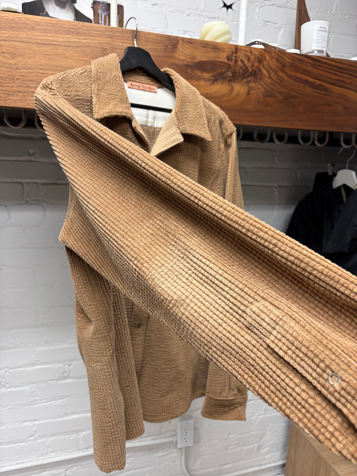 Acne Studios ‘Denver’ Corduroy Single Pocket Button Snap Shirt
