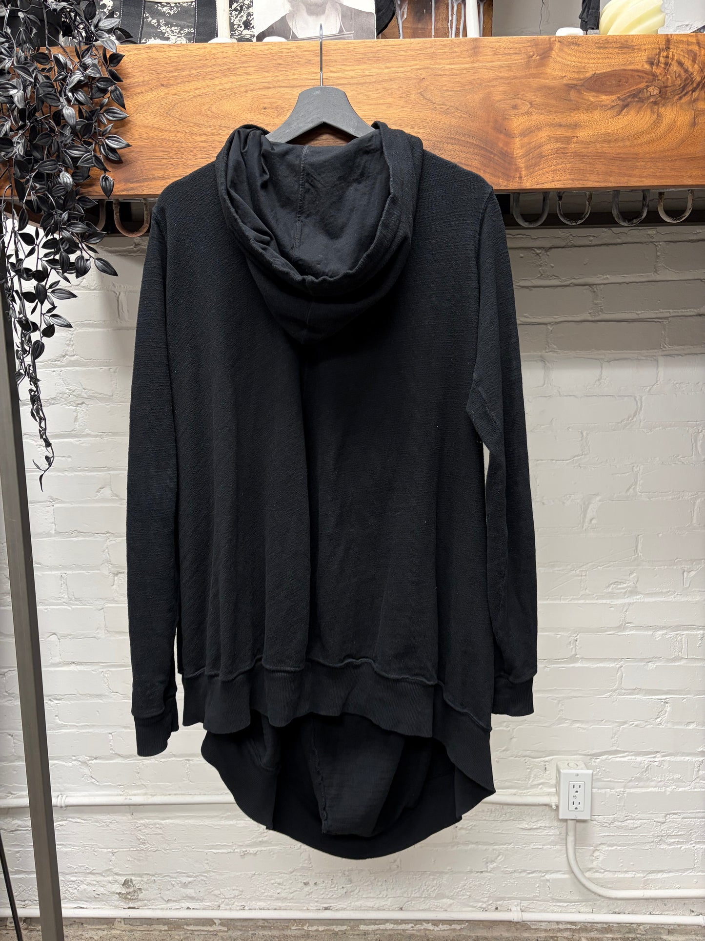 AW2017 Rick Owens ‘Twisted Seahorse’ Black Drawstring Hoodie